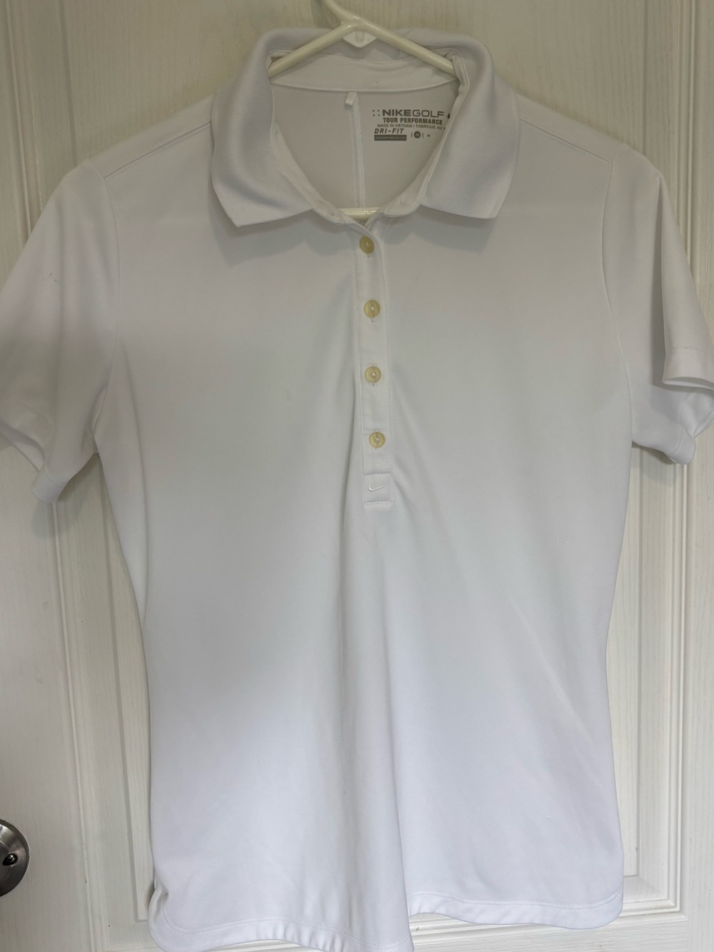 Nike Golf Dri‑Fit Tour Performance Polo – White – Size M